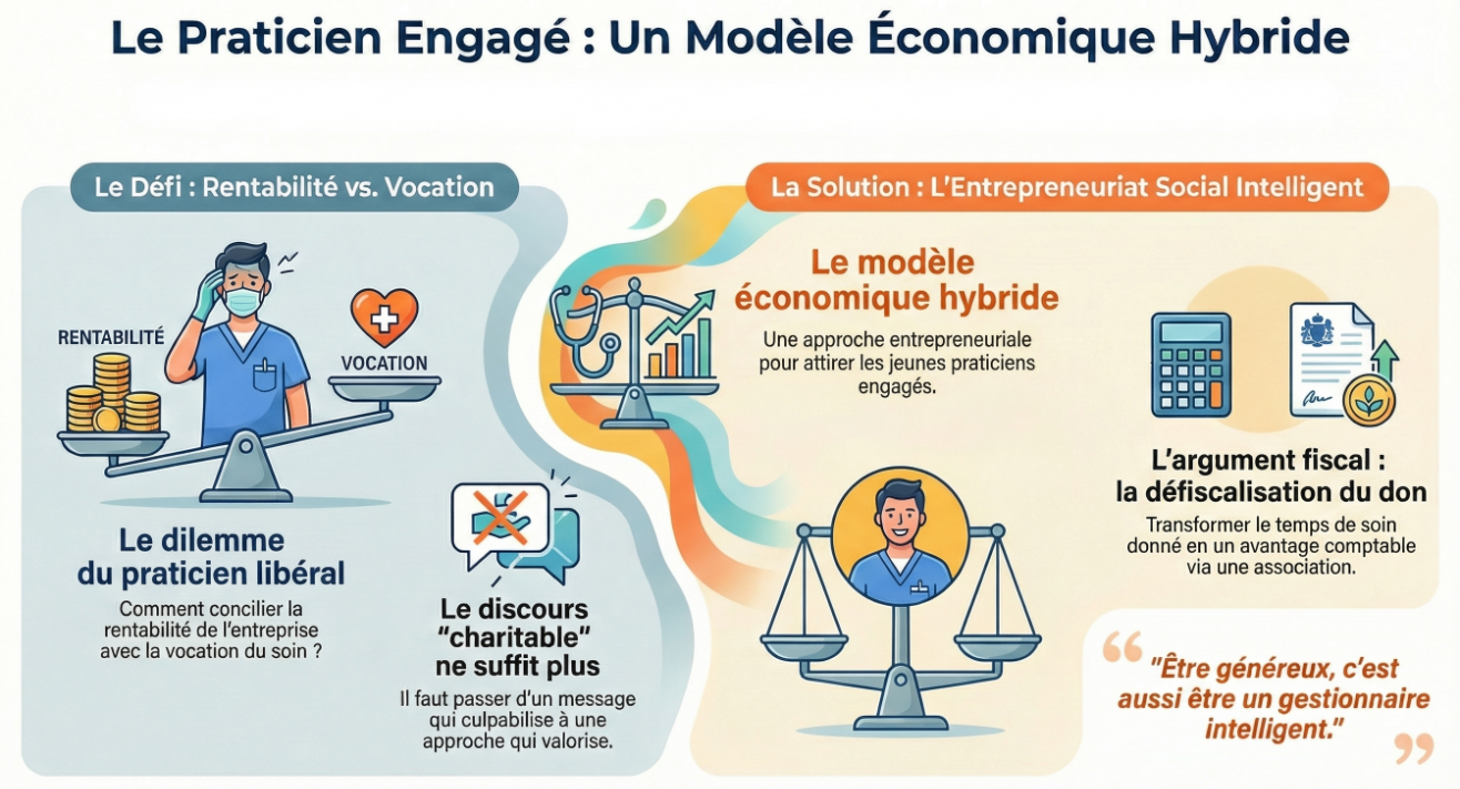 Le Praticien Engagé : Un Modèle Économique Hybride — L'Entrepreneuriat Social Intelligent avec défiscalisation du don